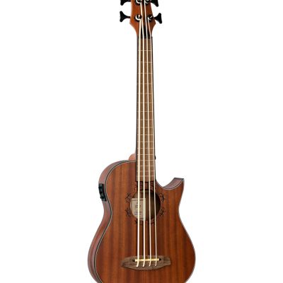 Lizzy Long Scale Ukebass Mahogany Back & Top Cut Way with Ortega Equalizer Includes Gig Bag