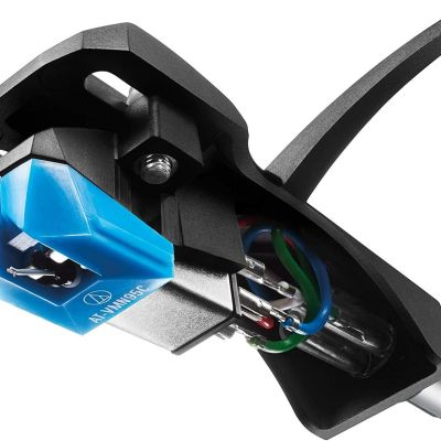 Audio Technica AT-VM95C/H Headshell/Dual Moving Magnet Cartridge Kit (Black/Blue)
